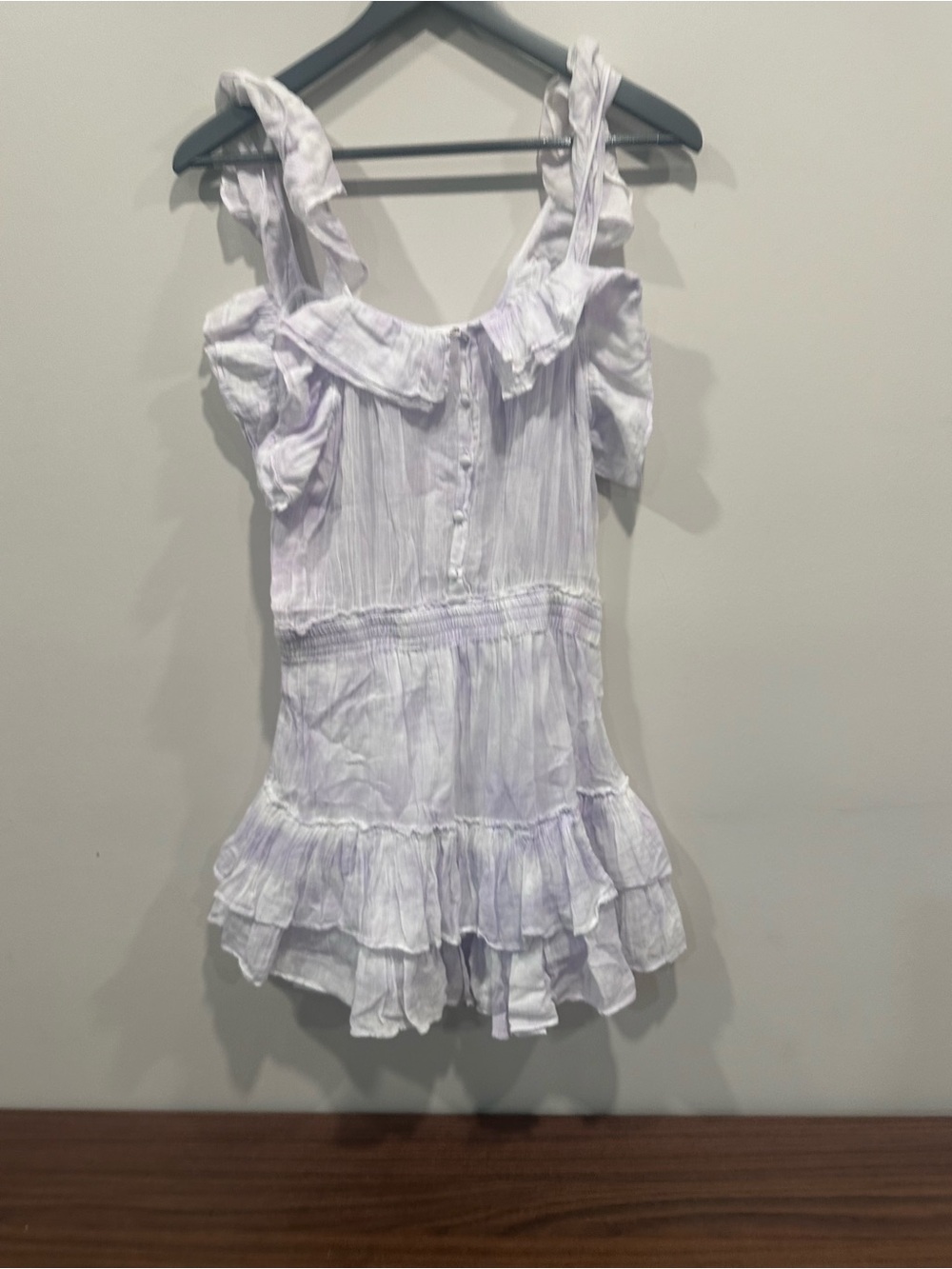 LoveShackFancy Lavender Ruffle Midi Dress
